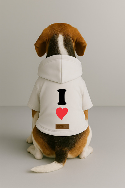 Monopetz Baskılı İçi Polarlı Köpek ve Kedi Kıyafeti & Elbisesi - Beyaz Renk K...