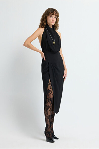 adL Yırtmaçlı Sırt Detaylı Elbise