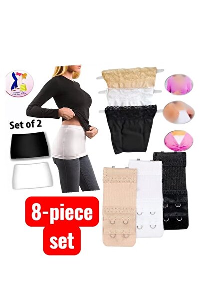 Generic مجموعة 8 قطع متعددة الاستخدام 2 قطعة لتغطية الخصر وتطويل القمصان القص...