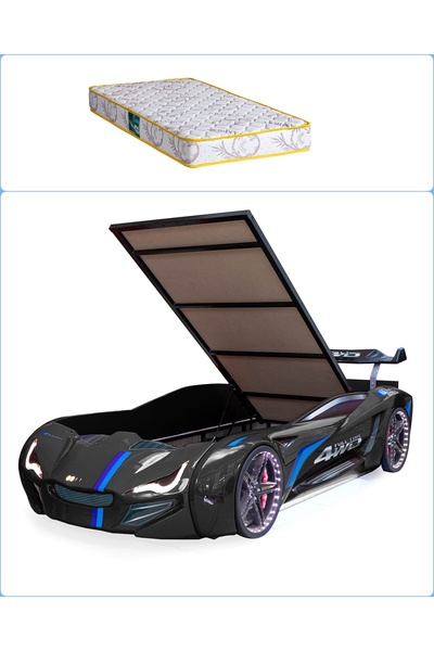 Setay Arabalı Yatak, Mercedes Full Ledli Rüzgarlıklı Bazalı Arabalı Yatak - S...