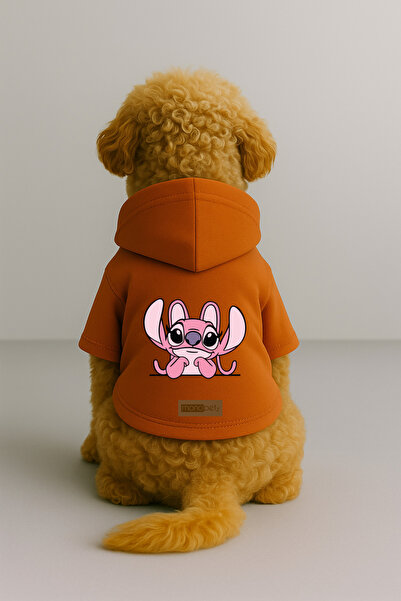 Monopetz Printed Dog and Cat Clothing & Dress with Fleece Inside - Orange Col...
