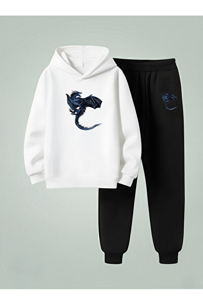 LORVEX Ανδρικό Φούτερ - Σετ Φόρμας Παιδικό Σετ με Κουκούλα DRAGON Με Στάμπα 3...