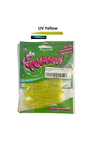 Fujin Yummy Sandworm 7cm LRF Silikonu (20'li) UV Yellow
