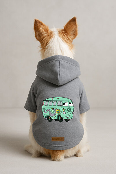 Monopetz Printed Inside Fleece Dog and Cat Clothing & Dress - Gray Color K Ho...