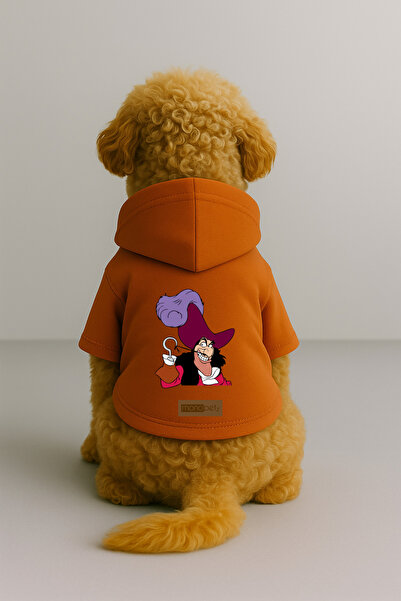 Monopetz Printed Dog and Cat Clothing & Dress with Fleece Inside - Orange Col...