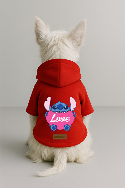 Monopetz Printed Dog and Cat Clothing & Dress with Fleece Inside - Red Color ...