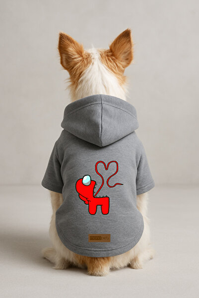 Monopetz Printed Dog and Cat Clothing & Dress with Fleece Inside - Gray Color...
