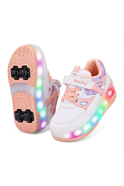 Macy Sport Patenli Cırtlı Işıklı Spor Ayakkabısı 4 Tekerlekli Paten –Işıkları...