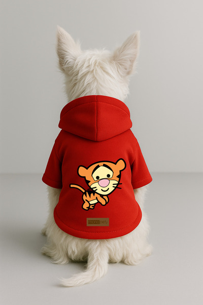 Monopetz Printed Inside Fleece Dog and Cat Clothing & Dress - Red Color K Hoo...
