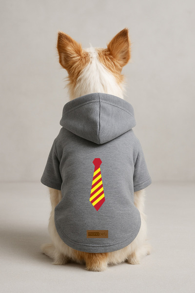 Monopetz Printed Dog and Cat Clothing & Dress with Fleece Inside - Grey Color...