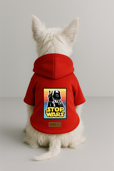 Monopetz ملابس وملابس للكلاب والقطط مطبوع مع قطيفة من الداخل - لون أحمر K بغط...