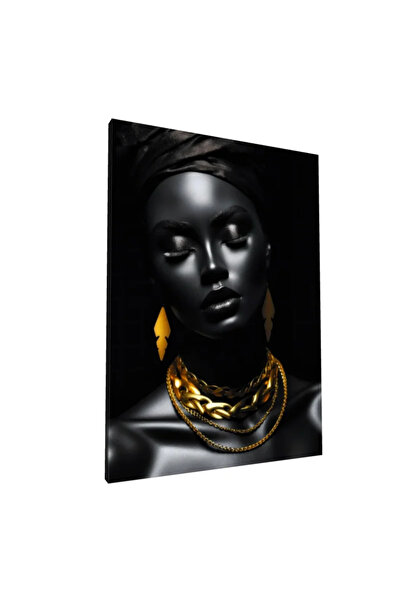 PozaTablou Pictură pe pânză: Portret elegant cu accente aurii (70x100 cm)