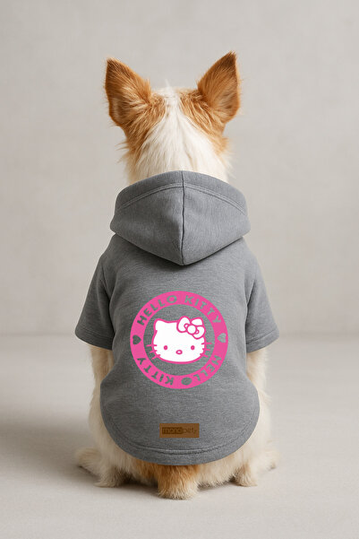 Monopetz Printed Dog and Cat Outfit & Dress with Fleece Inside - Grey Color K...