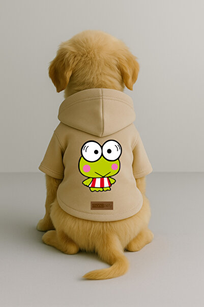 Monopetz Printed Dog and Cat Clothing & Dress with Fleece Inside - Beige Colo...