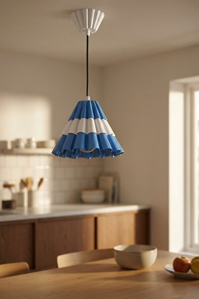 Otti Otte Triola Mavi Beyaz Metal Tekli Sarkıt Avize