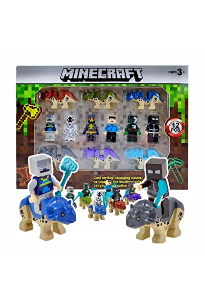 Virtual Trend Set de 12 figurine Minecraft - Dinozauri și personaje, multicol...