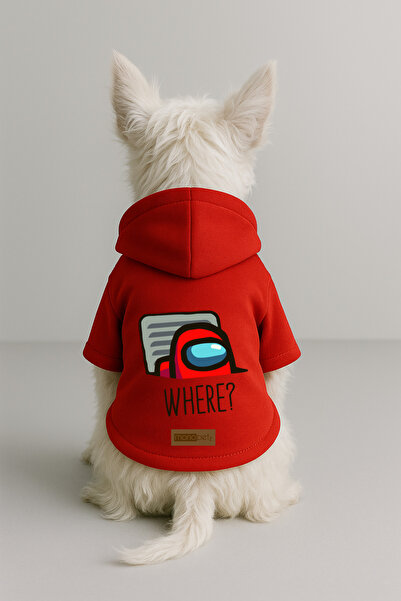 Monopetz Printed Dog and Cat Clothing & Dress with Fleece Inside - Red Color ...