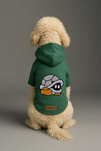 Monopetz Printed Dog and Cat Clothing & Dress with Fleece Inside - Green Colo...