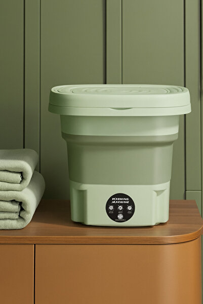 Generic 11L Folding Washing Machine Portable Mini Washer Drain Basket Travel Camping Office Compact Laundry