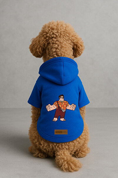 Monopetz ملابس وملابس للكلاب والقطط مطبوع مع بطانة من الصوف - اللون الأزرق K ...