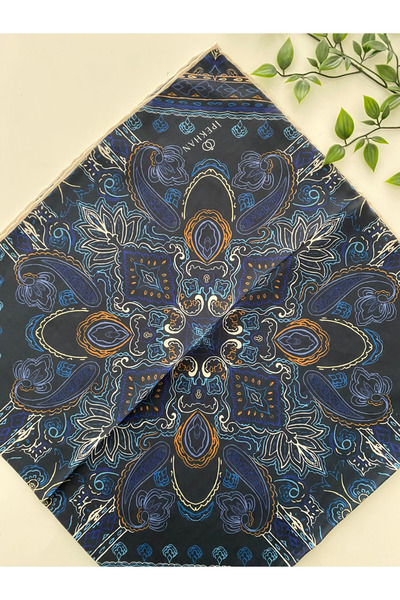 İpekhan Zen Pattern Thin Cotton Scarf