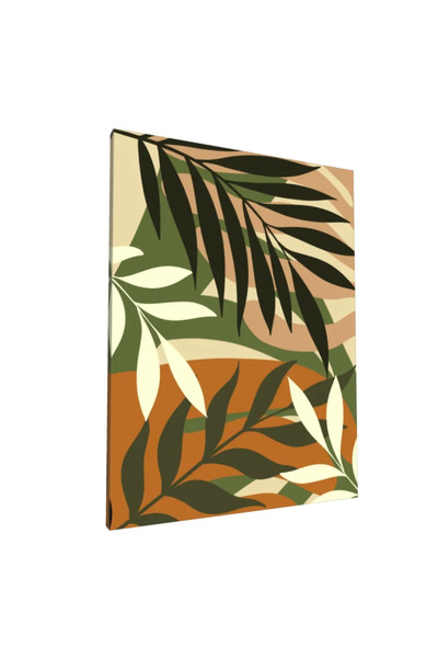 PozaTablou Pictură pe pânză: Frunze abstracte boeme în tonuri de pământ (2) 8...