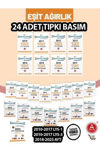 A Yayınları Eşit Ağırlık Tıpkı Basım Seti Çıkmış Sorular 2010-2025 Arası Toplam 24 Eser