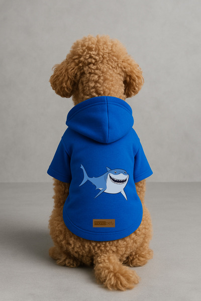 Monopetz Printed Dog and Cat Clothing & Dress with Fleece Inside - Blue Color...