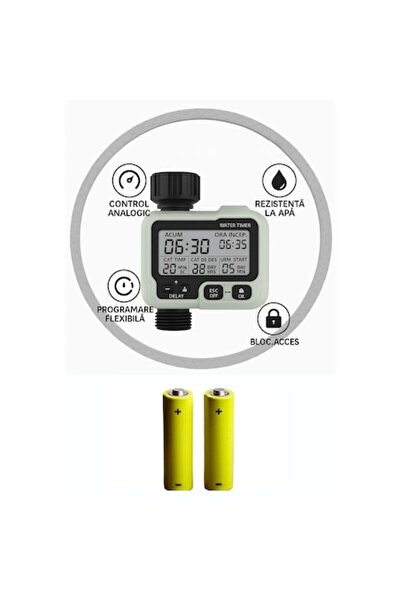 Cuantis 1-Zone Automatic Irrigation Timer - IPX5 Waterproof LCD, Rain Delay, Child Lock