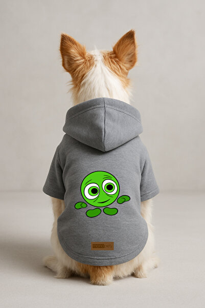 Monopetz Printed Dog and Cat Clothing & Dress with Fleece Inside - Grey Color...