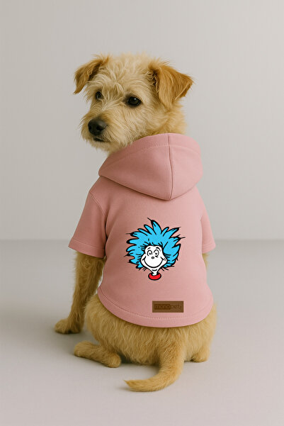 Monopetz Printed Dog and Cat Clothing & Dress with Fleece Inside - Pink Color...