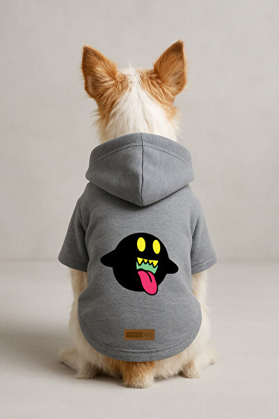 Monopetz Printed Dog and Cat Clothing & Dress with Fleece Inside - Gray Color...