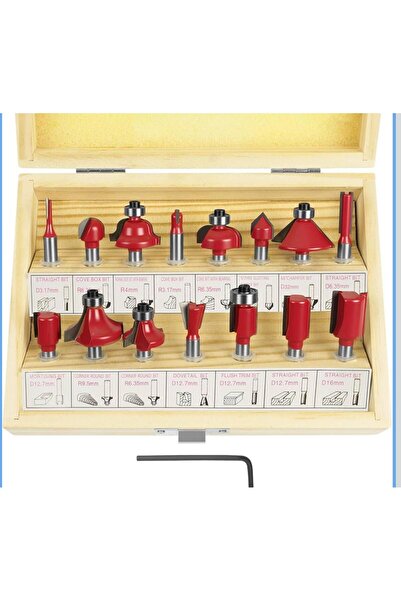 FIRAT HIRDAVAT 12 Parça Ahşap Freze Uç Seti 8 mm Sap