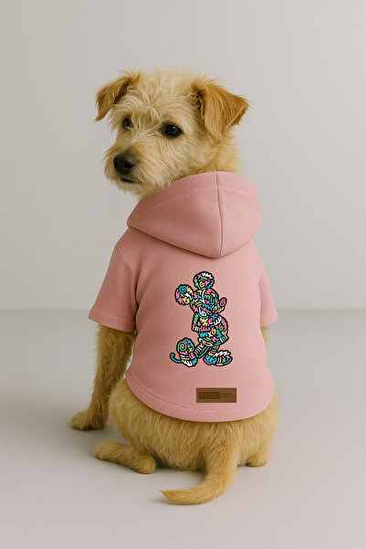 Monopetz Printed Dog and Cat Clothing & Dress with Fleece Inside - Pink Color...