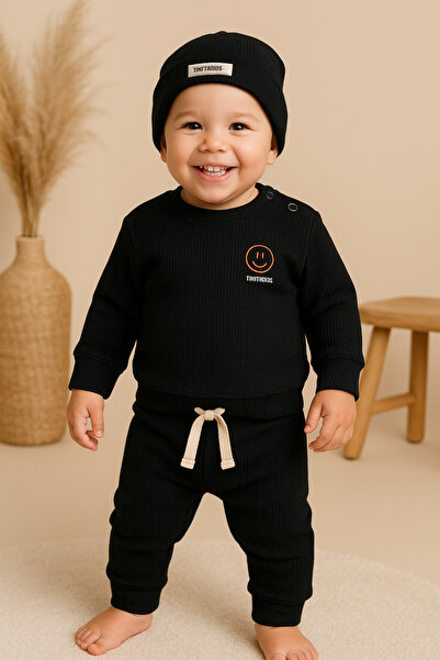 tinytrends طقم مكون من قطعتين من Baby Boy & Child Smile Beanie مع هدية
