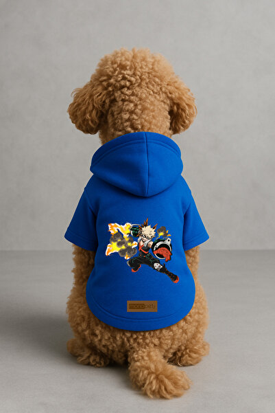 Monopetz Printed Dog and Cat Clothing & Dress with Fleece Inside - Blue Color...