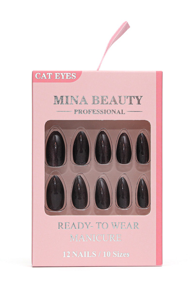 MİNA BEAUTY Kedigözü Takma Tırnak Seti & Zararsız Yapıştırıcı -60