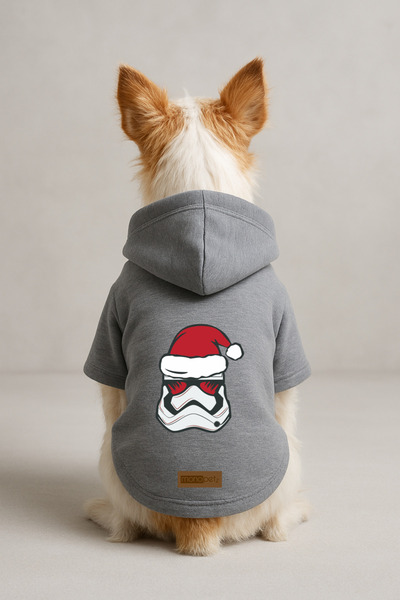 Monopetz Printed Dog and Cat Clothing & Dress with Fleece Inside - Gray Color...