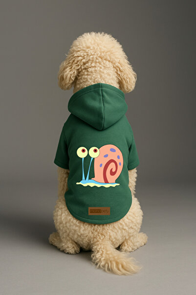 Monopetz Printed Dog and Cat Clothing & Dress with Fleece Inside - Green Colo...