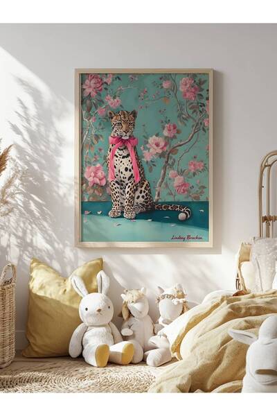 fuart.co Kurdelalı Kaplan Dijital Baskı Çocuk Posteri (Çerçevesiz)