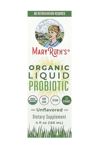 Maryruth's بروبيوتيك سائل عضوي بدون نكهة 4 أونصة سائلة (120 مل)