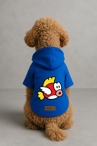 Monopetz Printed Dog and Cat Clothing & Dress with Fleece Inside - Blue Color...