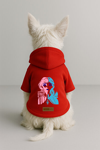 Monopetz Printed Dog and Cat Clothing & Dress with Fleece Inside - Red Color ...