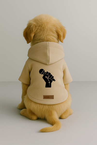Monopetz Printed Dog and Cat Outfit & Dress with Fleece Inside - Beige Color ...