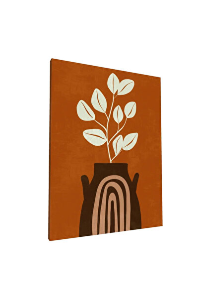 PozaTablou Pânză: Vază boemă cu frunze abstracte 70x90 cm