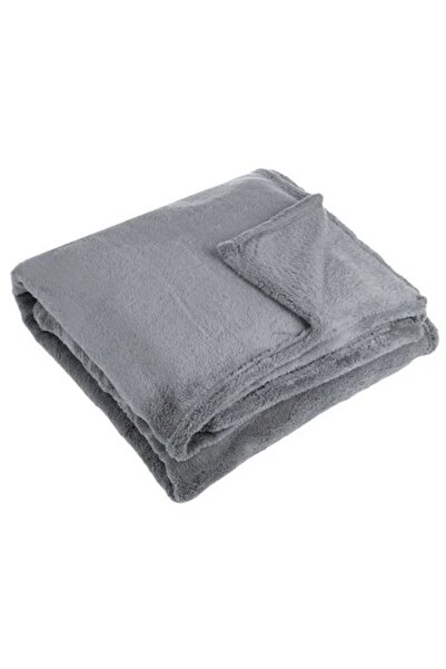 AB HOMES winter faux fur grey blanket for armchair, 160 x 130 cm