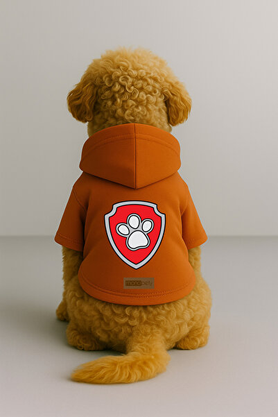 Monopetz Printed Dog and Cat Clothing & Dress with Fleece Inside - Orange Col...