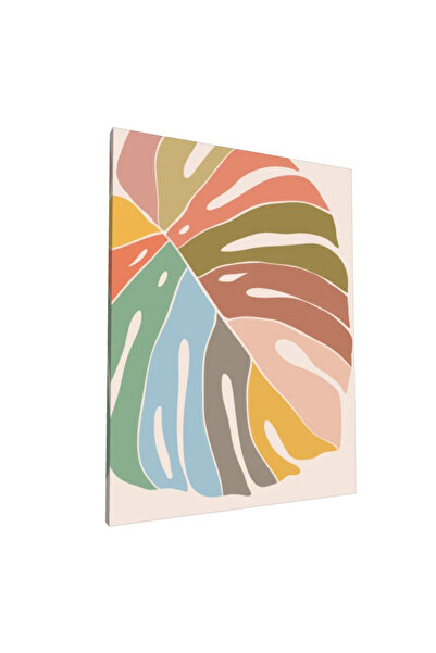 PozaTablou Pictură pe pânză: Frunză de Monstera în culori boeme 80x110 cm