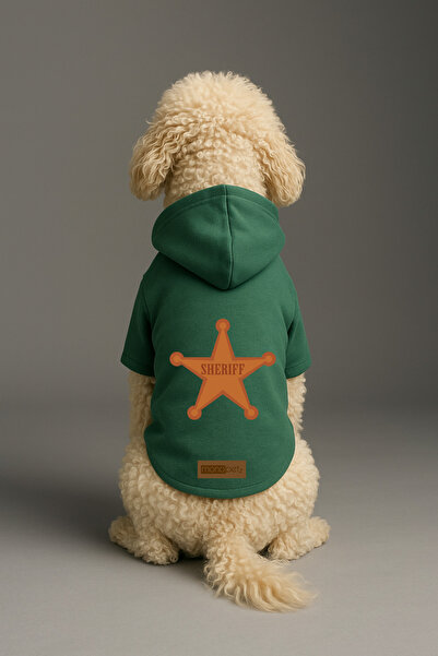 Monopetz Printed Dog and Cat Clothing & Dress with Fleece Inside - Green Colo...