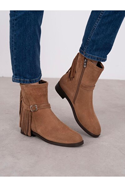 ECENİN BUTİĞİ Nastia Taba Süet Hakiki Deri Kadın Bot